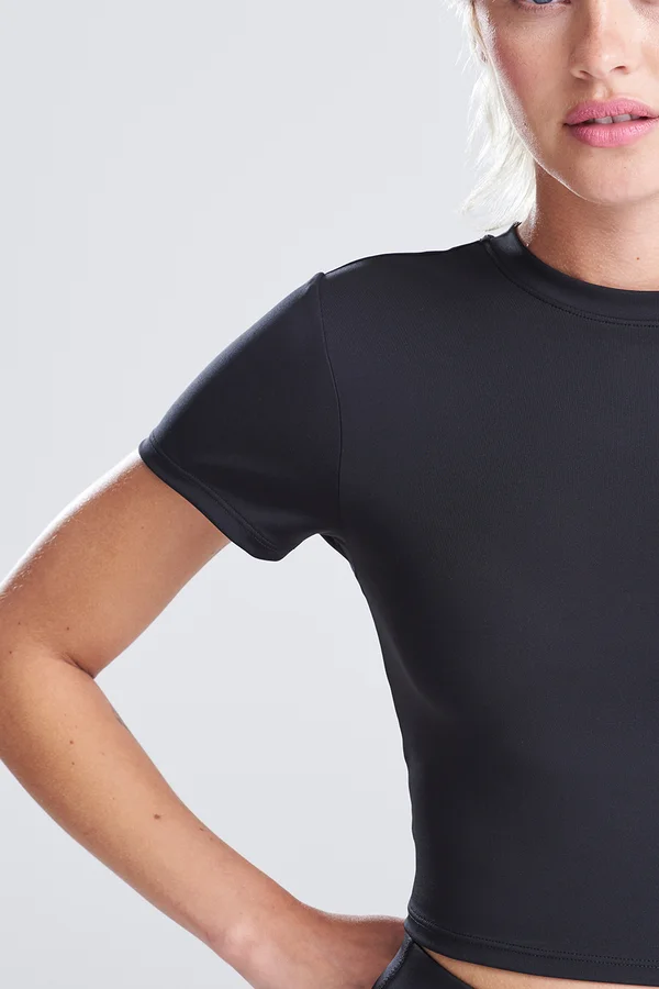 Women's Recycled Cropped T Jet Black