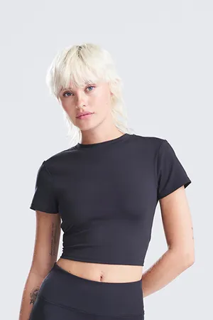 Women's Recycled Cropped T Jet Black