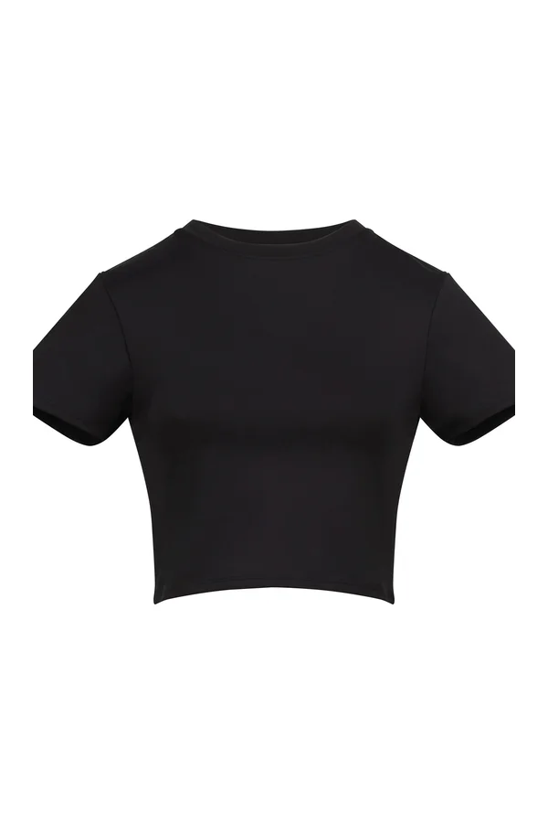 Women's Recycled Cropped T Jet Black