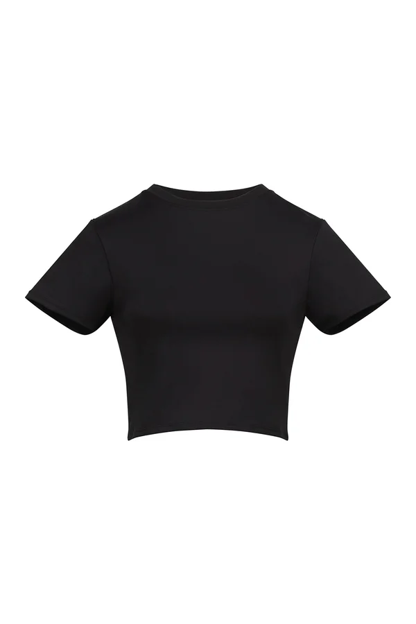 Women's Recycled Cropped T Jet Black