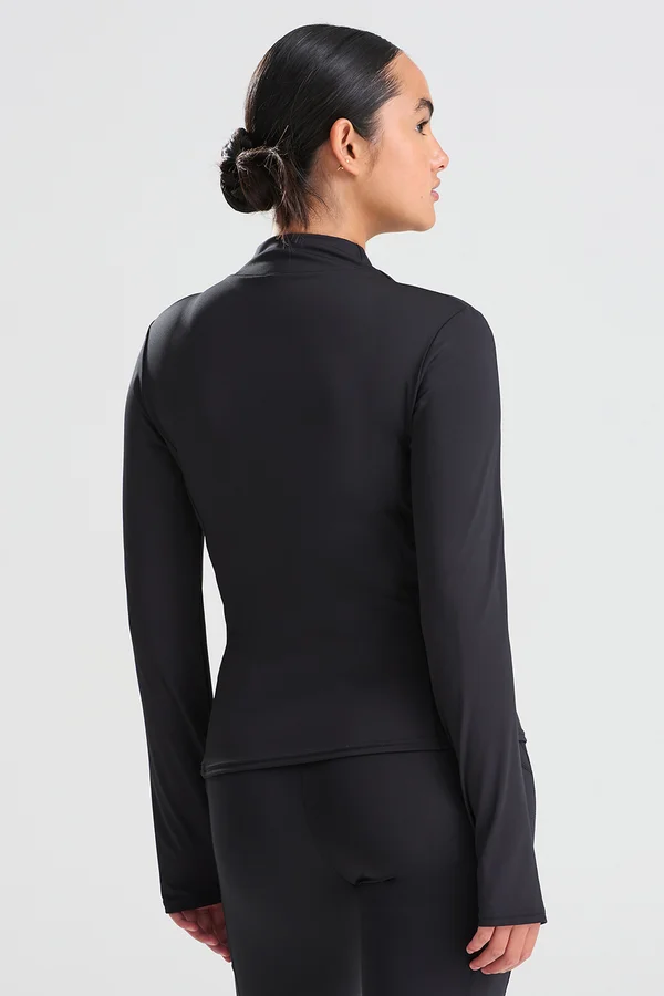 Womens Recycled Full Zip Jacket Jet Black