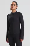 Womens Recycled Full Zip Jacket Jet Black