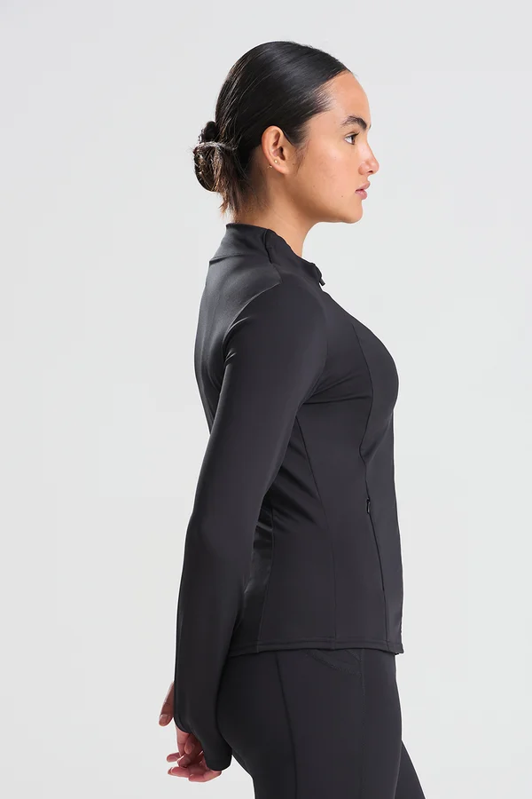 Womens Recycled Full Zip Jacket Jet Black