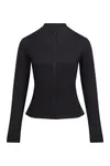 Womens Recycled Full Zip Jacket Jet Black