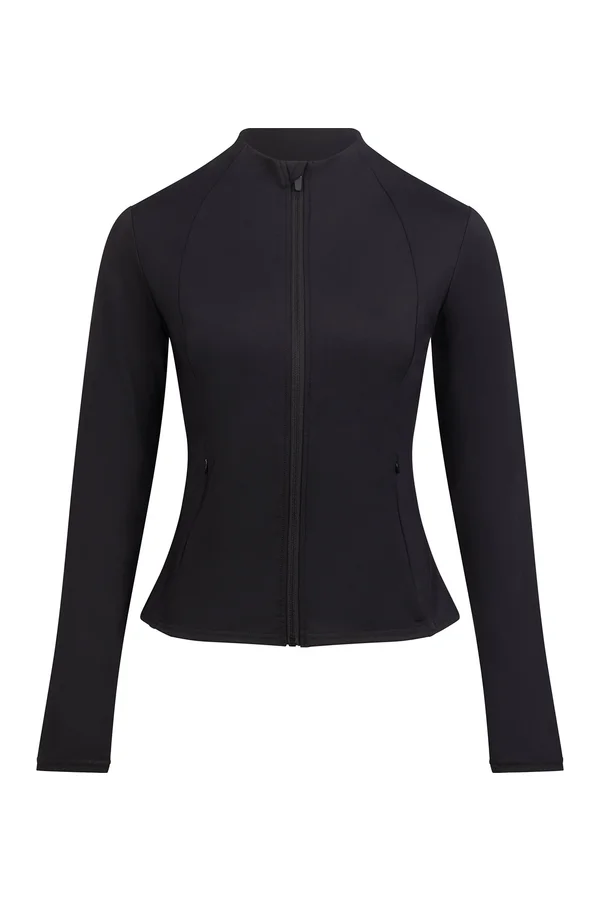 Womens Recycled Full Zip Jacket Jet Black