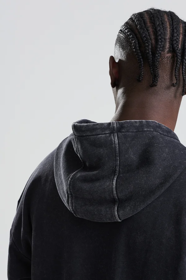 Vintage Washed Hoodie Washed black
