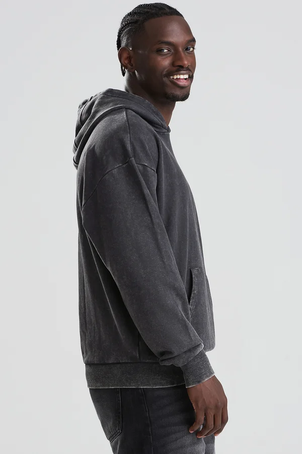Vintage Washed Hoodie Washed black