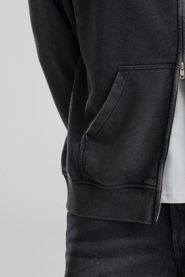 Vintage Washed Zoodie Washed black