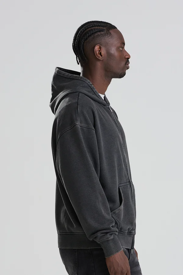 Vintage Washed Zoodie Washed black