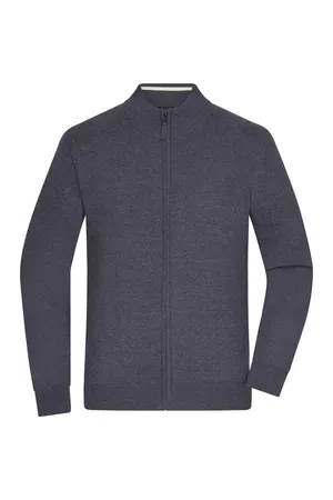 Men´s Zip Cardigan anthracite melange