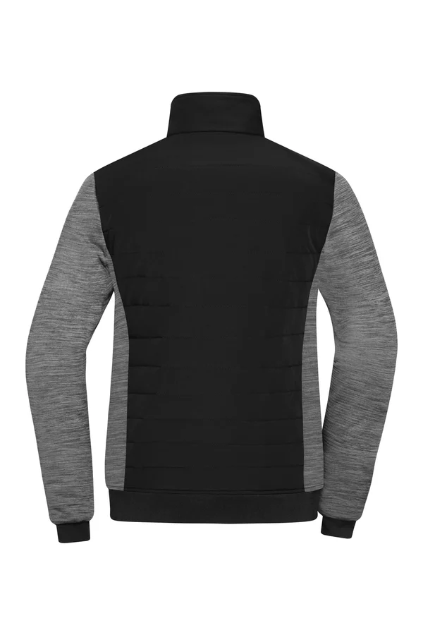 Ladies´ Padded Hybrid Jacket black/carbon melange