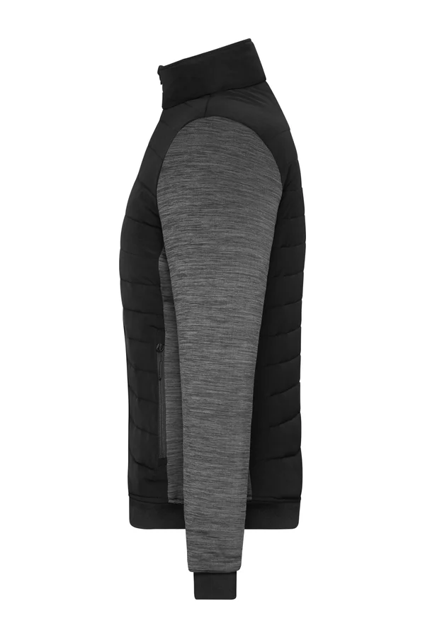 Ladies´ Padded Hybrid Jacket black/carbon melange