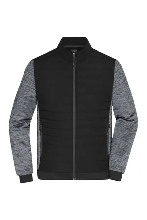 Men´s Padded Hybrid Jacket black/carbon melange