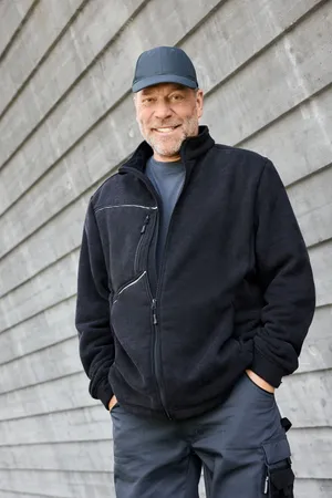 Fleece Jacket - Corduroy Look Black