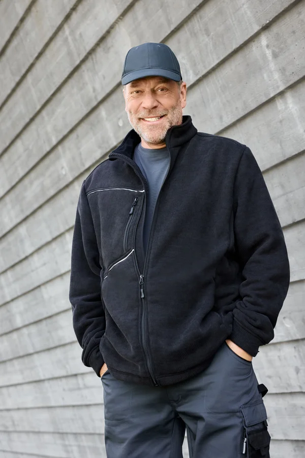 Fleece Jacket - Corduroy Look Black