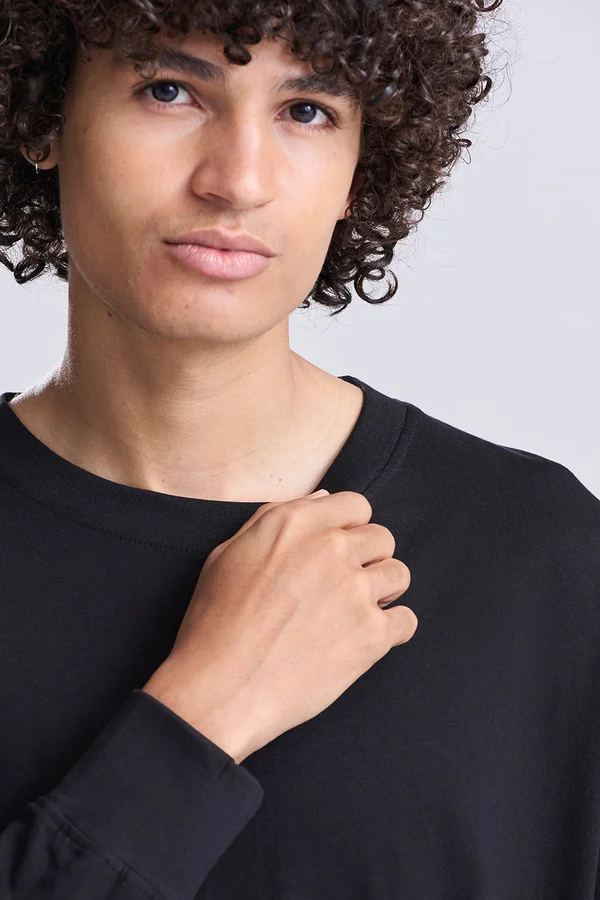 Oversize 100 Long Sleeve T deep black