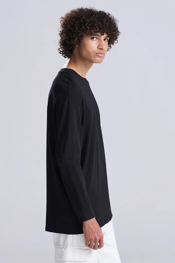 Oversize 100 Long Sleeve T deep black