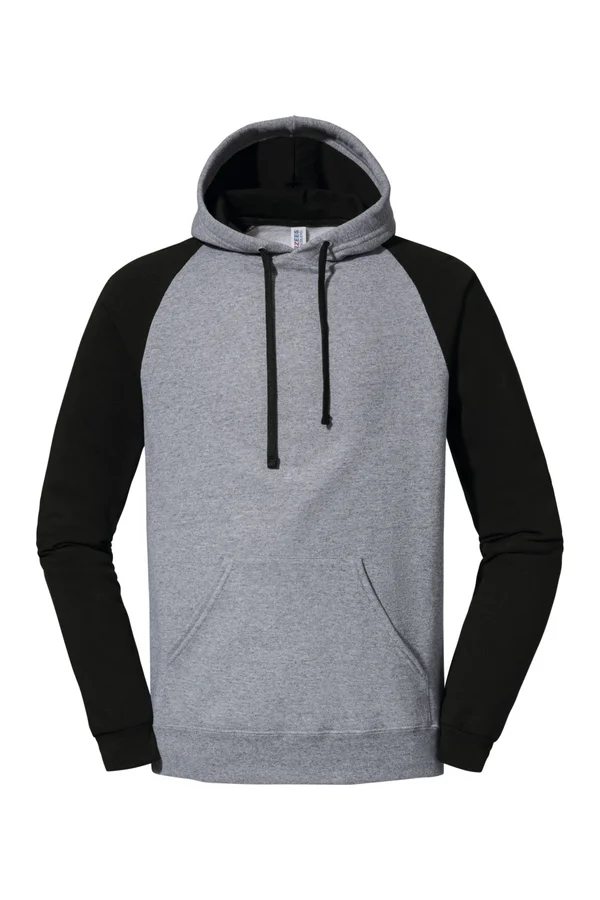 Nublend® Colour-Block Raglan Hooded Sweatshirt Oxford Grey / Black