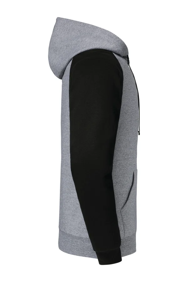 Nublend® Colour-Block Raglan Hooded Sweatshirt Oxford Grey / Black