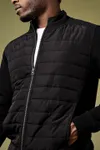 Regular Fit Quilted Full Zip Sweatshirt Black
