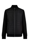 Regular Fit Quilted Full Zip Sweatshirt Black