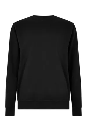 Regular Fit Pique Sweatshirt Black