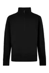 Regular Fit 1/4 Zip Pique Sweatshirt Black