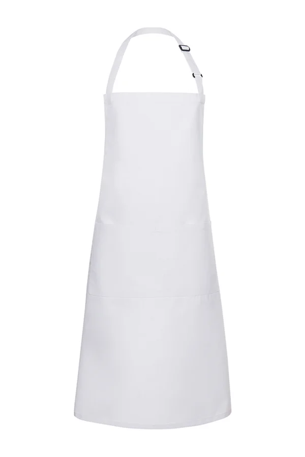 Übergrößen Latzschürze Basic mit Schnalle und Tasche White