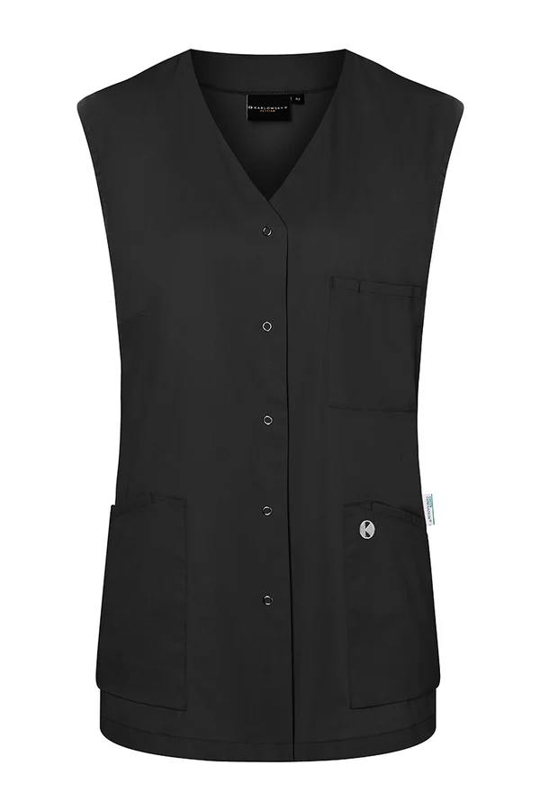 Ärmelloser Damenkasack Essential Black (ca. Pantone 419C)