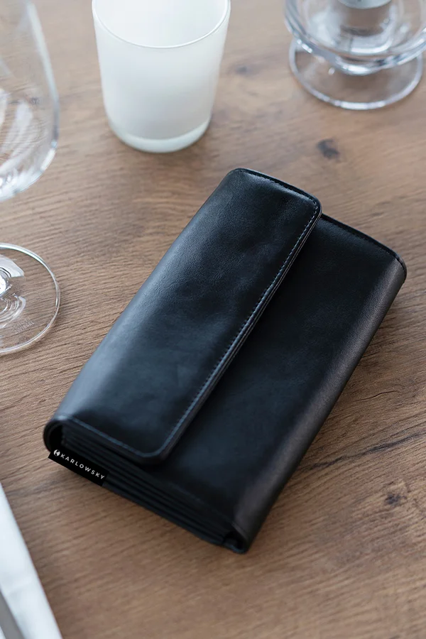 Kellnerbörse mit Druckknopf Black (ca. Pantone 419C)