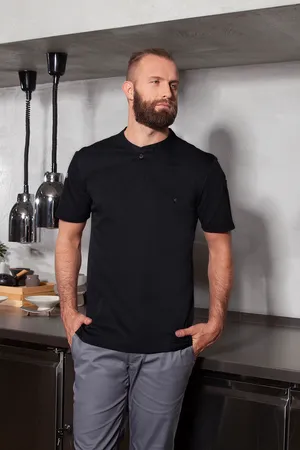 Kurzarm Herren-Arbeitsshirt Performance Black (ca. Pantone 419C)