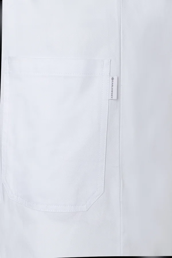 Herrenkittel mit verdeckter Knopfleiste White