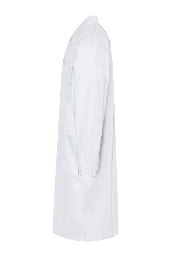 Herrenkittel mit verdeckter Knopfleiste White