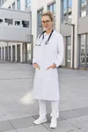 Damenkittel mit verdeckter Knopfleiste White