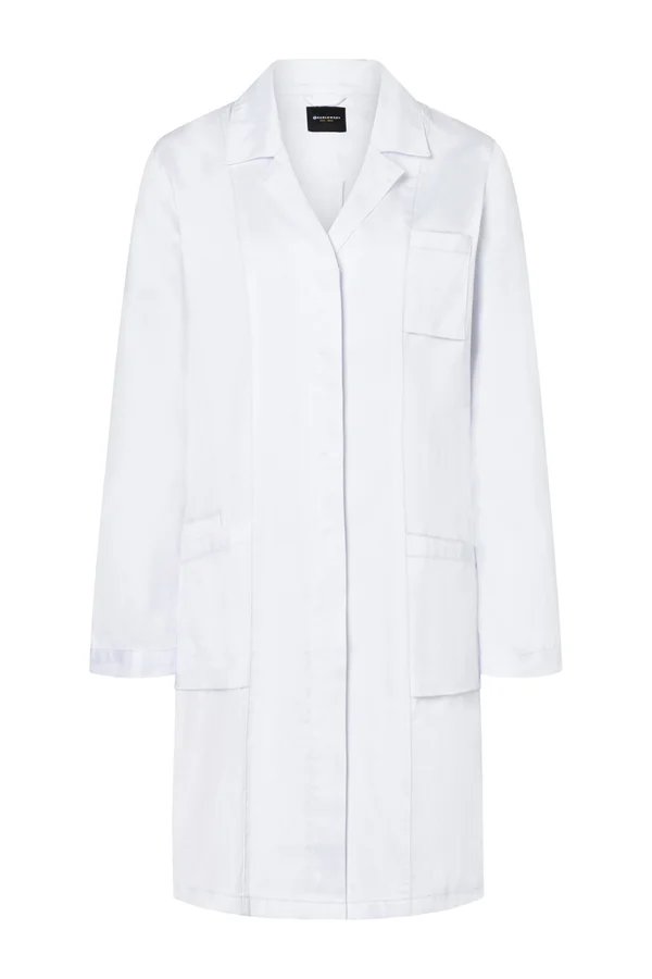 Damenkittel mit verdeckter Knopfleiste White