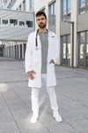 Herrenkittel Modern-Shape Stehkragen White