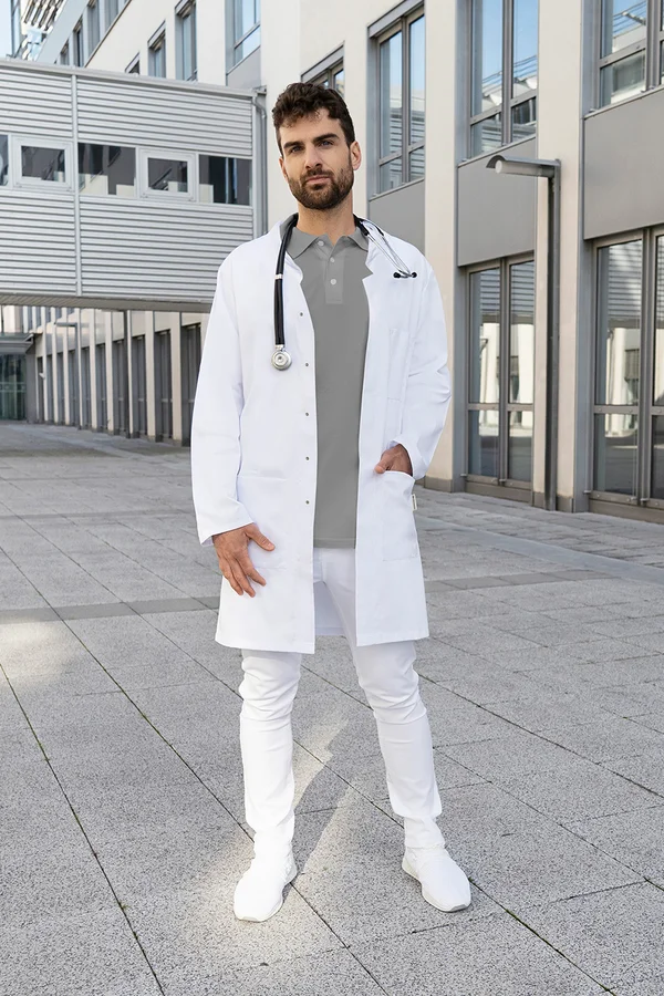 Herrenkittel Modern-Shape Stehkragen White