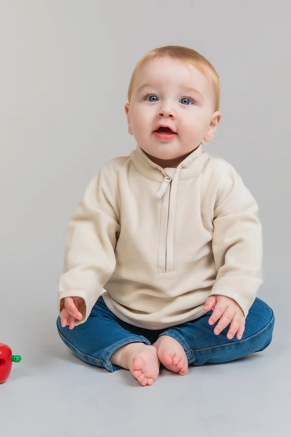 1/2 Zip Lightweight Fleece Light Stone
