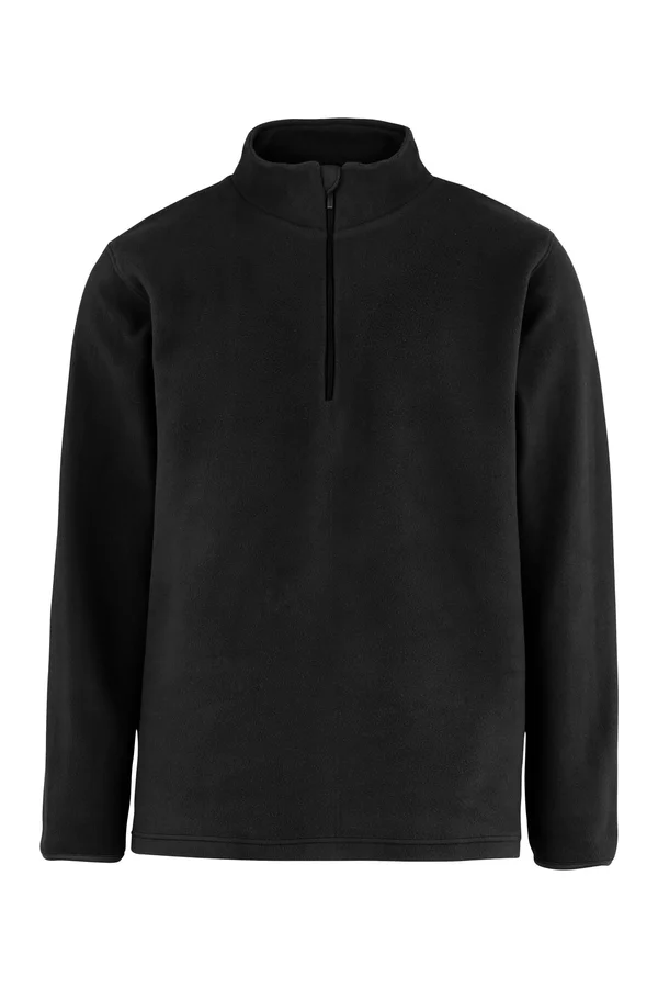 Recycled Fleece Quarter Zip Black