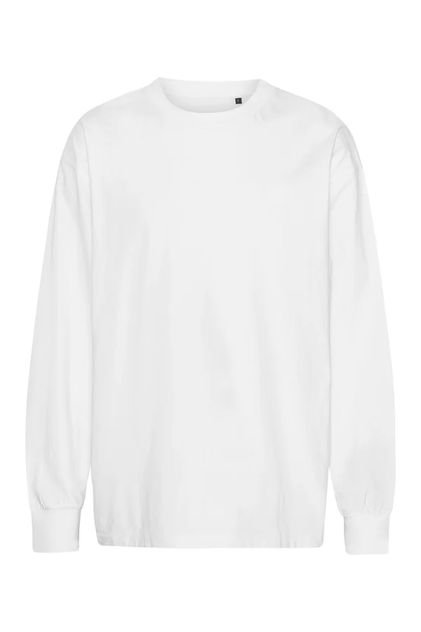 Tiger Cotton Oversized LS T|Shirt White