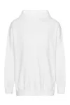 Tiger Cotton Oversized Hoodie with Side Pockets White