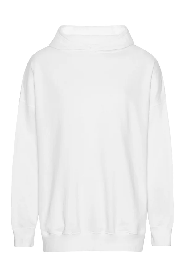 Tiger Cotton Oversized Hoodie with Side Pockets White