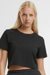 Ladies Cropped Tee Black