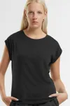 Ladies Extended Shoulder Tee Black
