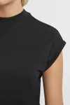 Ladies Extended Shoulder Dress Black