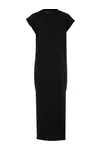 Ladies Long Extended Shoulder Dress Black
