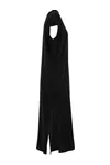Ladies Long Extended Shoulder Dress Black
