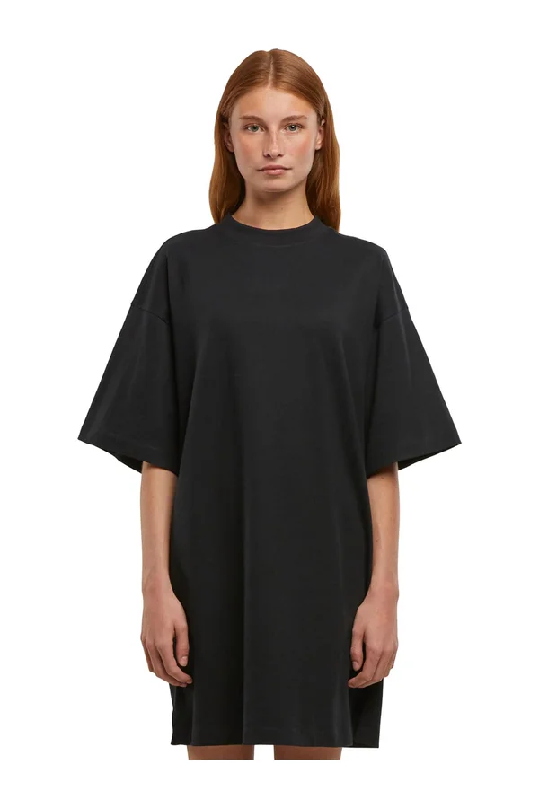 Ladies Heavy Oversized Tee Dress Black