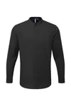 Men´s Banded Collar Grandad Long Sleeve Shirt Black