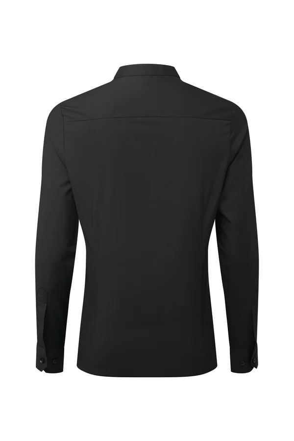 Women´s Banded Collar Grandad Shirt Black
